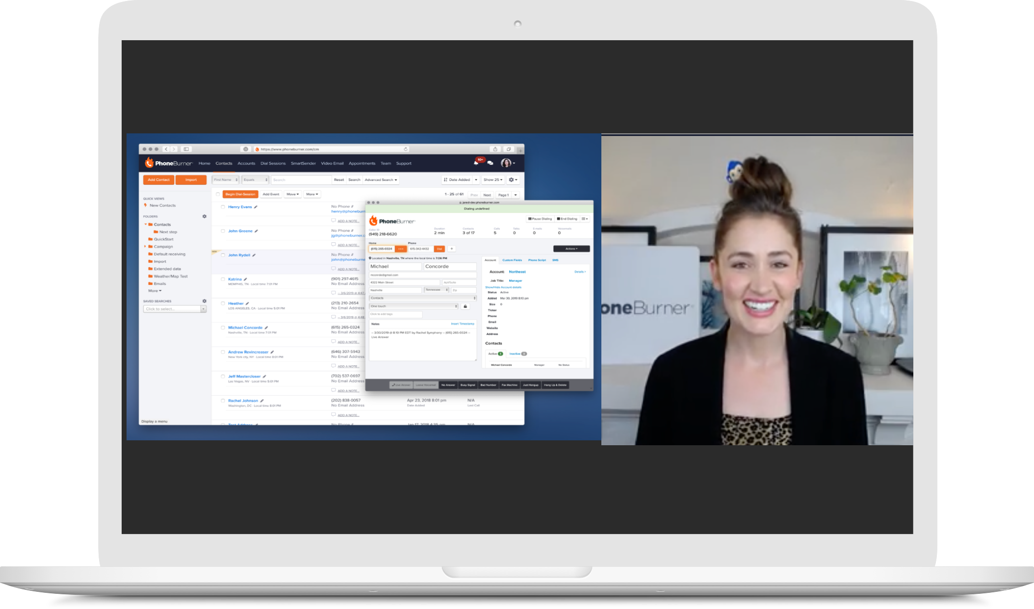 laptop with sales demo